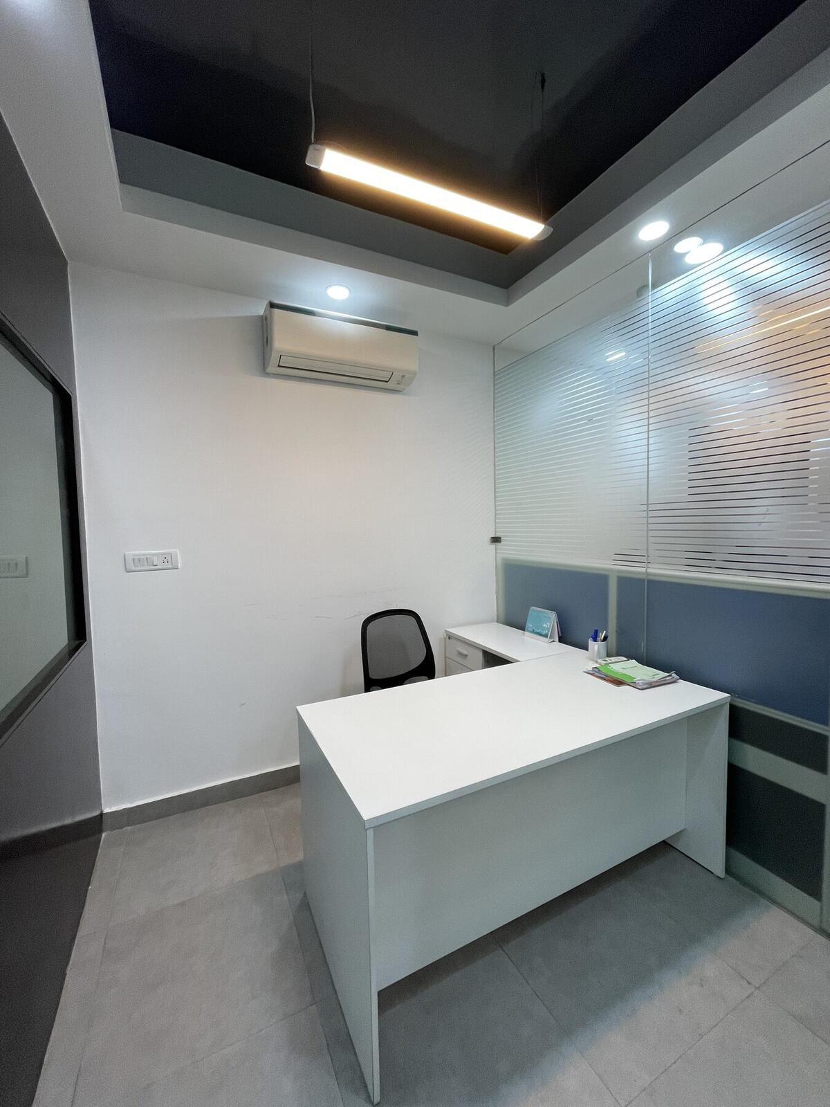 Private glass cabin for calls and meetings